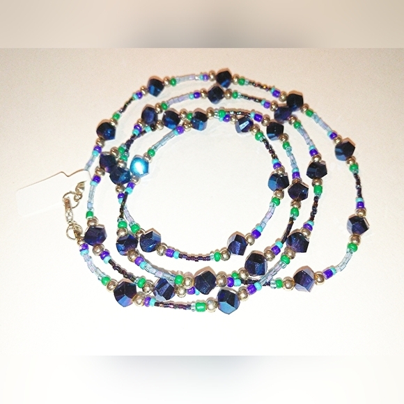 🥬NWT Boho Chic Artisan Handmade AAAA Shiny Crystal Bead Necklace Long Necklace - Picture 9 of 16